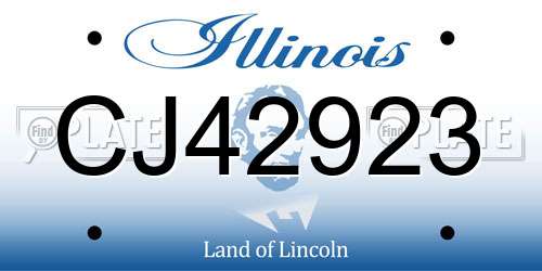 CJ42923 Illinois License Plate