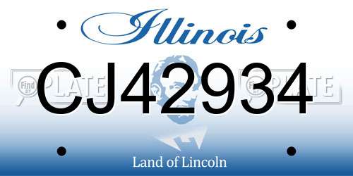 CJ42934 Illinois License Plate