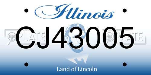 CJ43005 Illinois License Plate