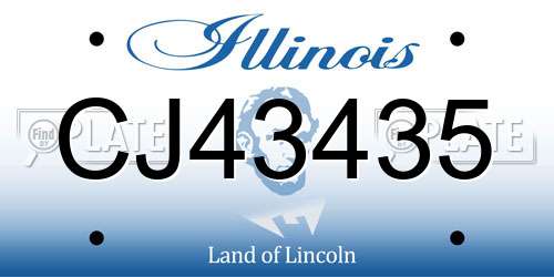 CJ43435 Illinois License Plate