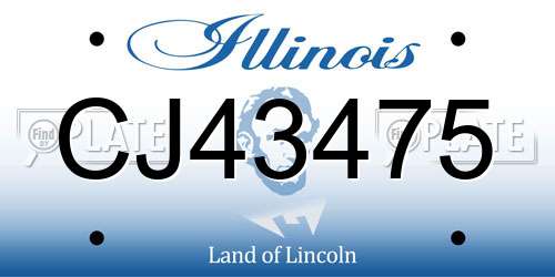 CJ43475 Illinois License Plate