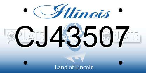 CJ43507 Illinois License Plate
