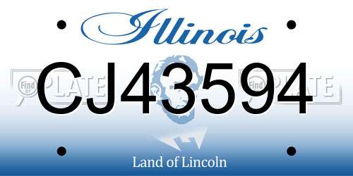 CJ43594 Illinois License Plate