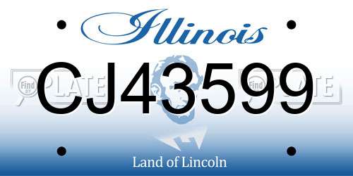 CJ43599 Illinois License Plate