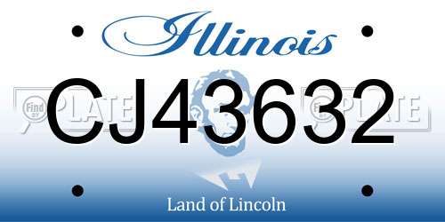 CJ43632 Illinois License Plate