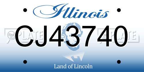 CJ43740 Illinois License Plate