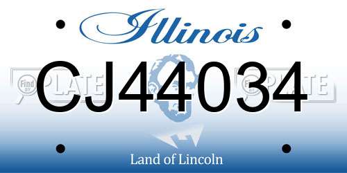 CJ44034 Illinois License Plate