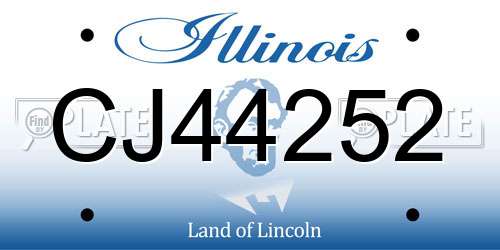 CJ44252 Illinois License Plate