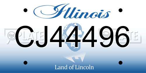 CJ44496 Illinois License Plate