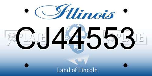 CJ44553 Illinois License Plate