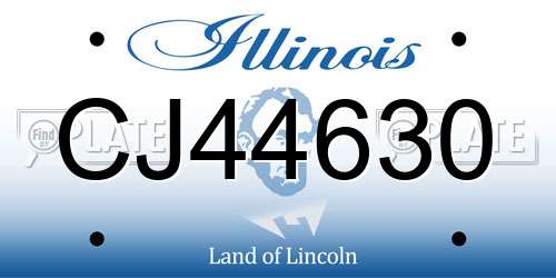 CJ44630 Illinois License Plate