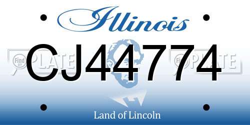 CJ44774 Illinois License Plate