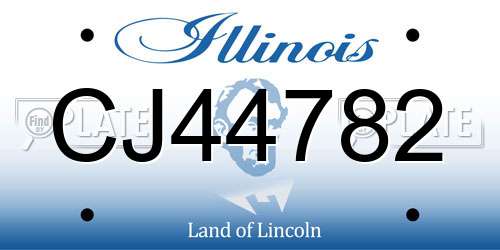 CJ44782 Illinois License Plate