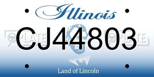 CJ44803 Illinois License Plate