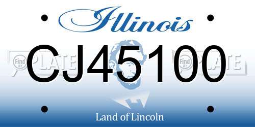 CJ45100 Illinois License Plate