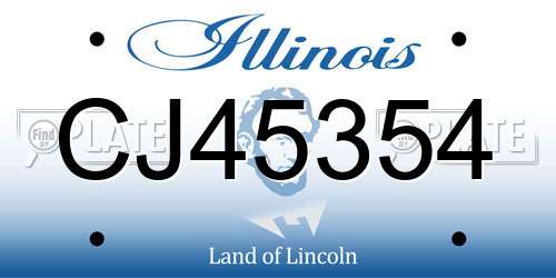 CJ45354 Illinois License Plate