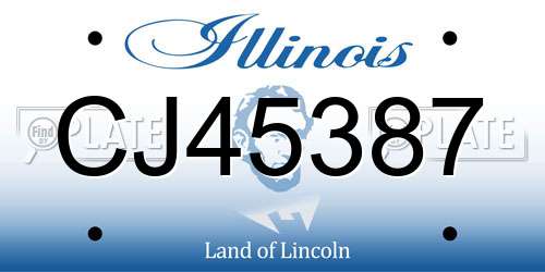 CJ45387 Illinois License Plate