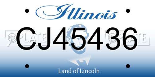 CJ45436 Illinois License Plate