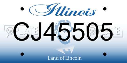 CJ45505 Illinois License Plate