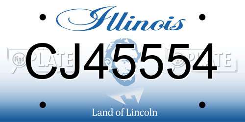 CJ45554 Illinois License Plate
