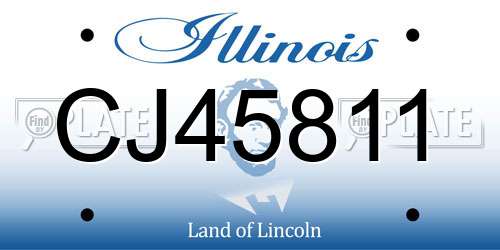 CJ45811 Illinois License Plate