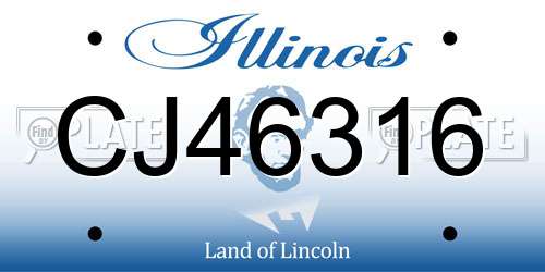 CJ46316 Illinois License Plate