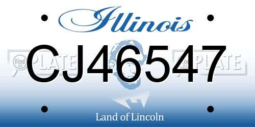 CJ46547 Illinois License Plate