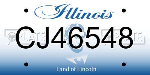 CJ46548 Illinois License Plate