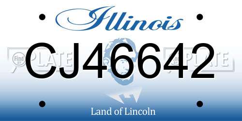 CJ46642 Illinois License Plate