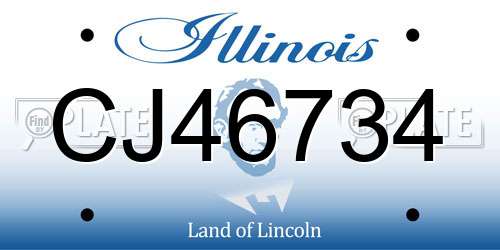 CJ46734 Illinois License Plate