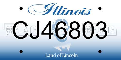 CJ46803 Illinois License Plate