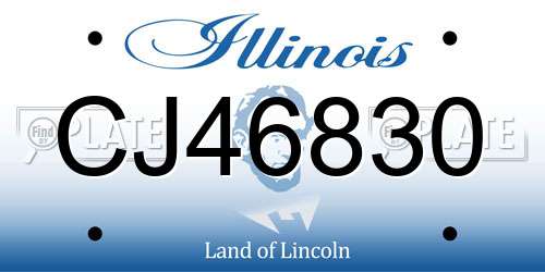 CJ46830 Illinois License Plate