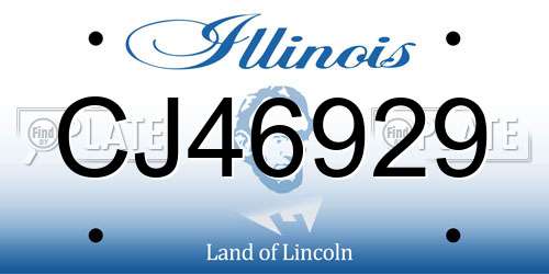 CJ46929 Illinois License Plate