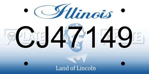 CJ47149 Illinois License Plate