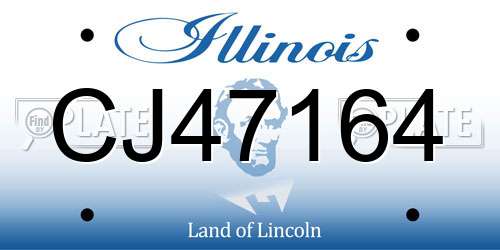 CJ47164 Illinois License Plate