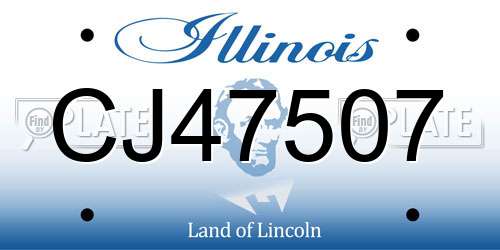 CJ47507 Illinois License Plate