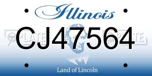 CJ47564 Illinois License Plate
