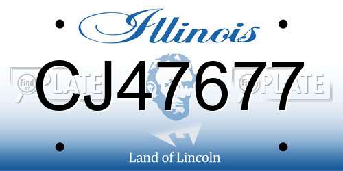 CJ47677 Illinois License Plate
