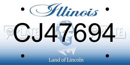 CJ47694 Illinois License Plate