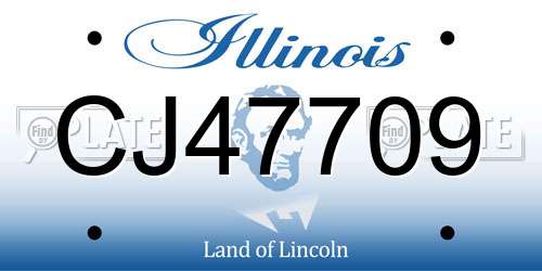 CJ47709 Illinois License Plate
