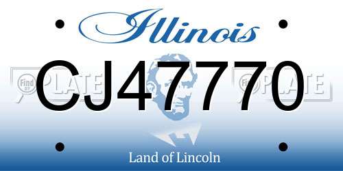 CJ47770 Illinois License Plate