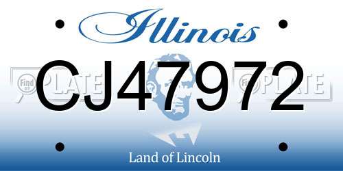 CJ47972 Illinois License Plate