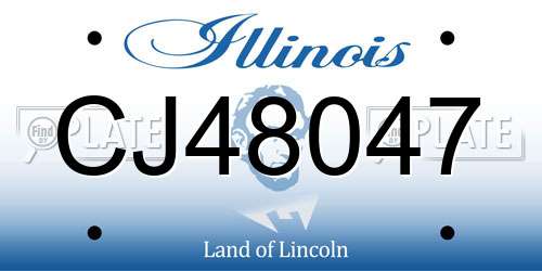 CJ48047 Illinois License Plate