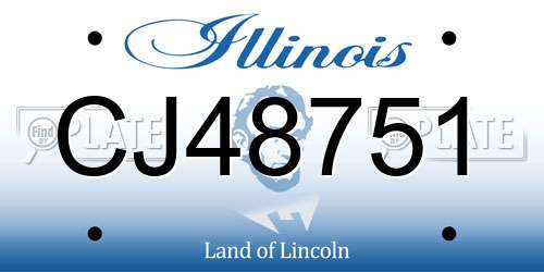 CJ48751 Illinois License Plate