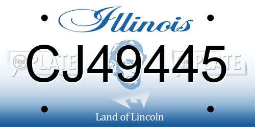 CJ49445 Illinois License Plate