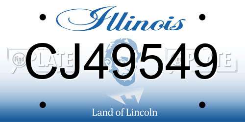 CJ49549 Illinois License Plate