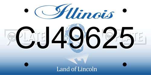 CJ49625 Illinois License Plate