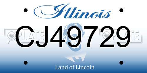 CJ49729 Illinois License Plate