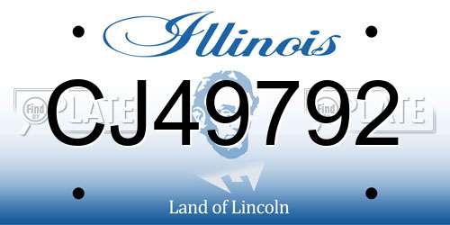 CJ49792 Illinois License Plate