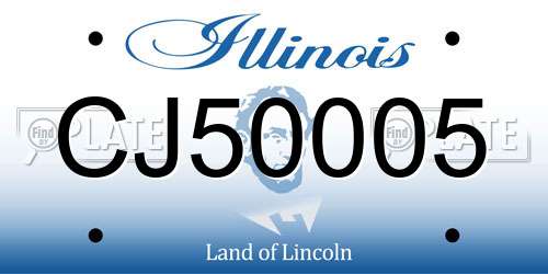 CJ50005 Illinois License Plate